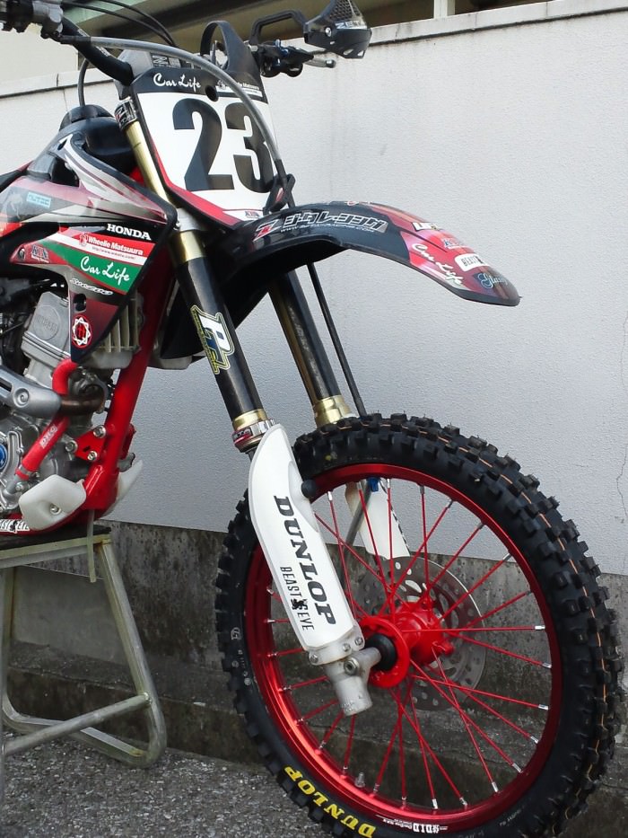 ホンダモトクロスホイール塗装：パウダーコート