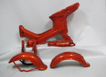 ホンダシャリーフレーム塗装：カスタムペイント（ラメフレーク３コートキャンディー）