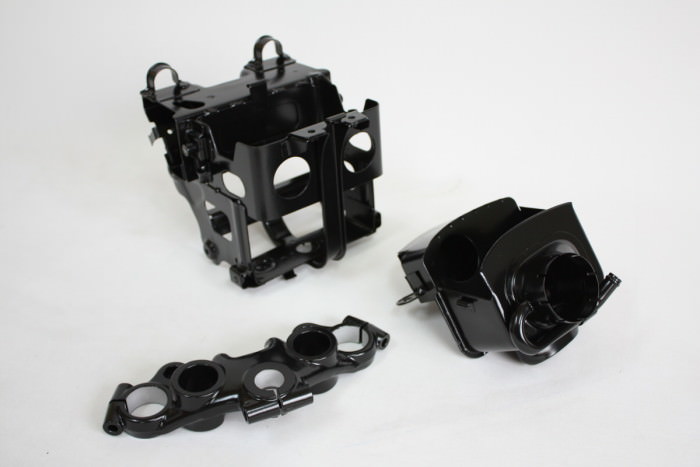 カワサキZフレーム付属部品塗装：パウダーコート