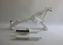 ホンダモンキーフレーム塗装：パウダーコート