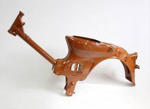 ホンダスーパーカブフレーム塗装：パウダーコート