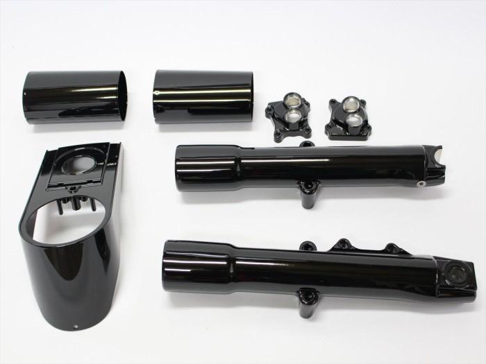 ハーレーダビッドソンアウターチューブ等塗装：ダイヤモンドコーティング