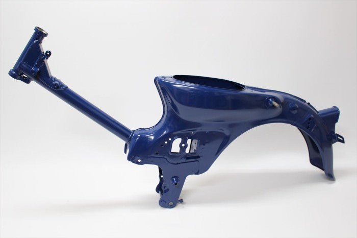 ホンダカブフレーム塗装：パウダーコート