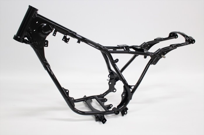 ヤマハRX50フレーム塗装：パウダーコート半艶ブラック