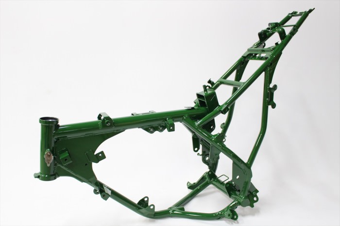 カワサキKSR-2フレーム塗装：パウダーコート