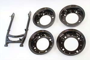 バンバン90ホイール塗装　ダイヤモンドコーティング