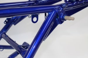 フレーム塗装キャンディーブルーパウダーコート